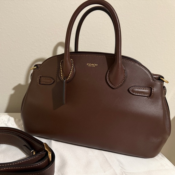 Coach Carryall 26 Maple/Brown Leather Handbag - Picture 1 of 8